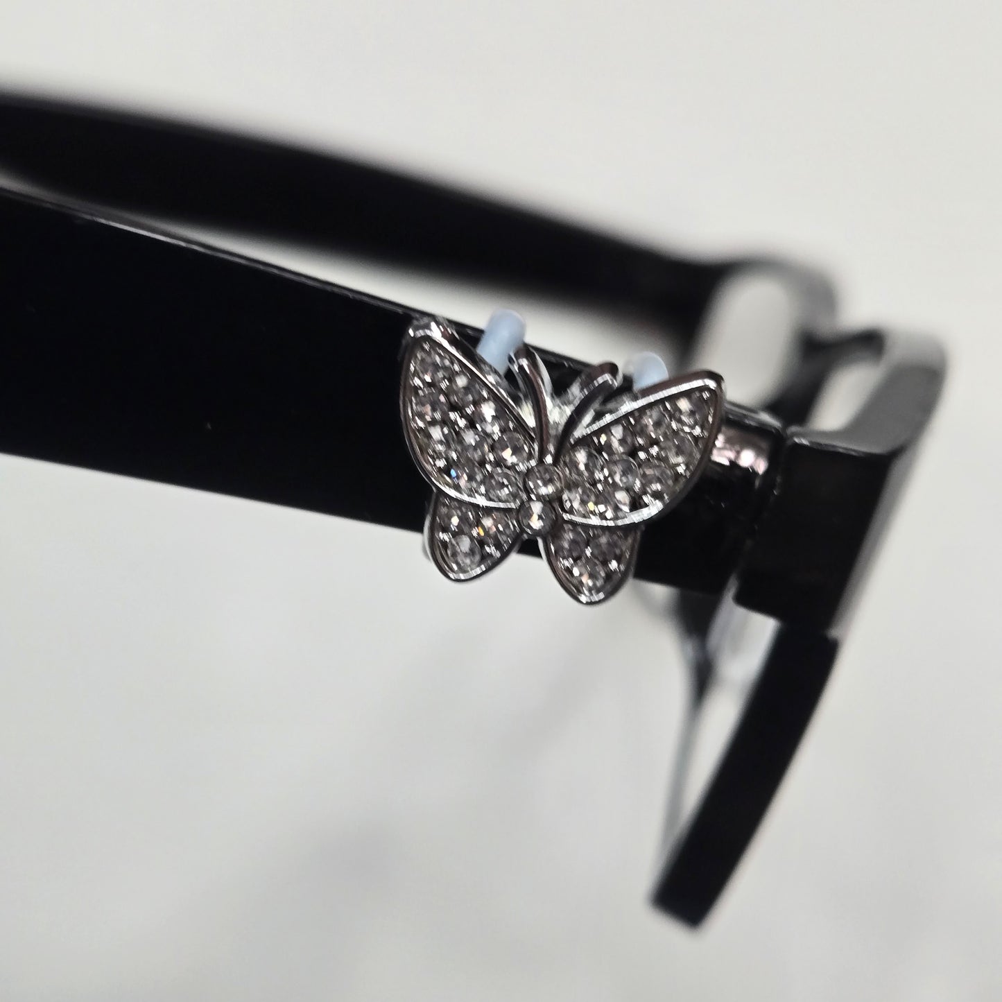 White Rhinestone Silver Butterfly Metal EyeDeco