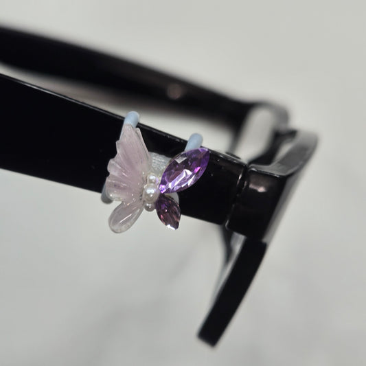 Purple Pearl and Rhinestone Butterfly EyeDeco