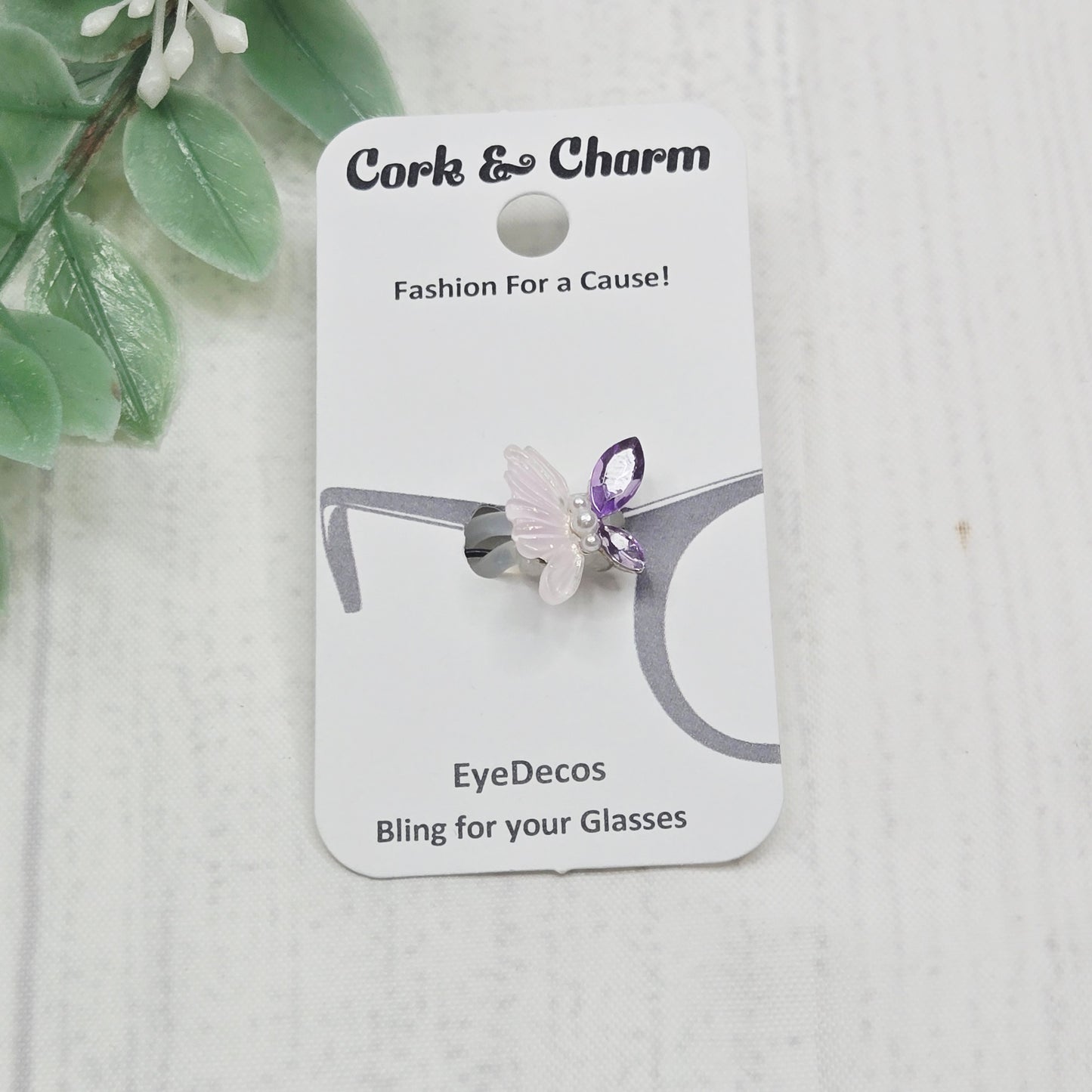 Purple Pearl and Rhinestone Butterfly EyeDeco