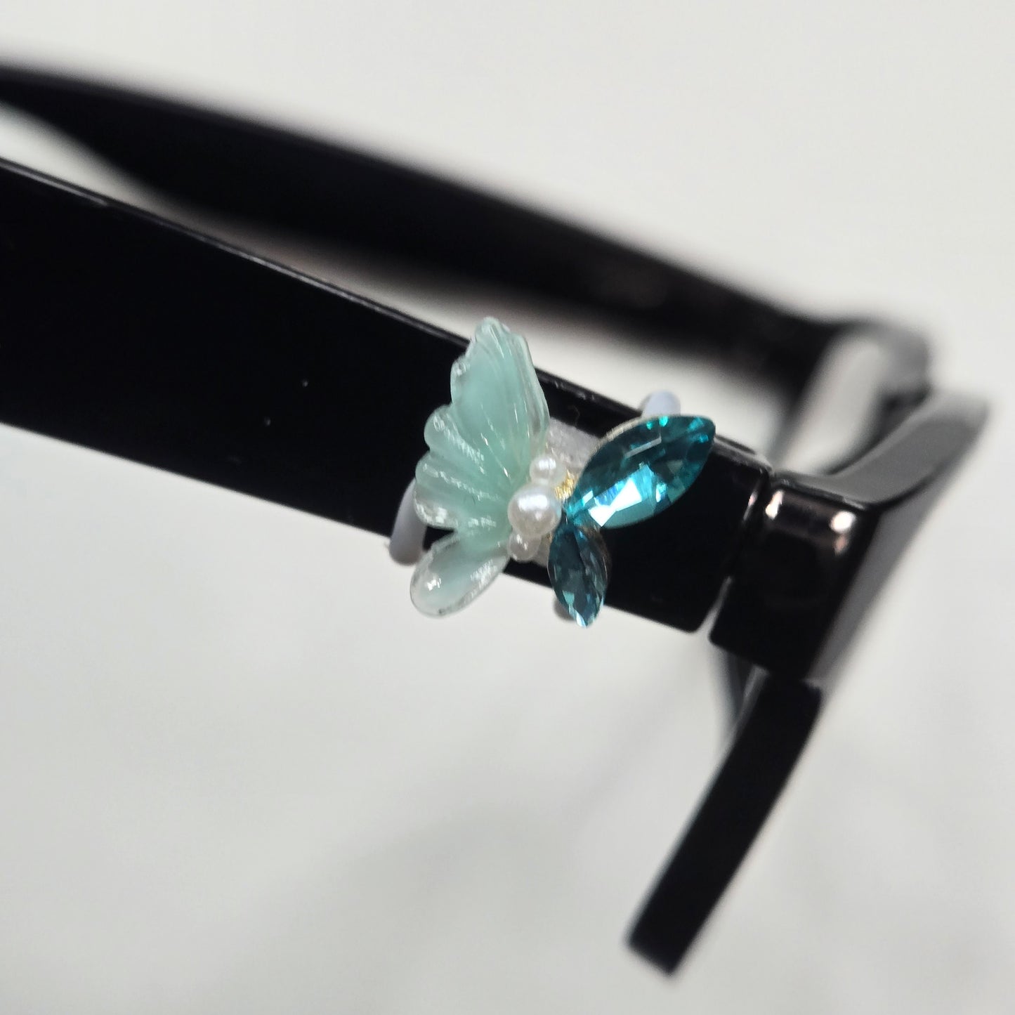 Blue Pearl and Rhinestone Butterfly EyeDeco