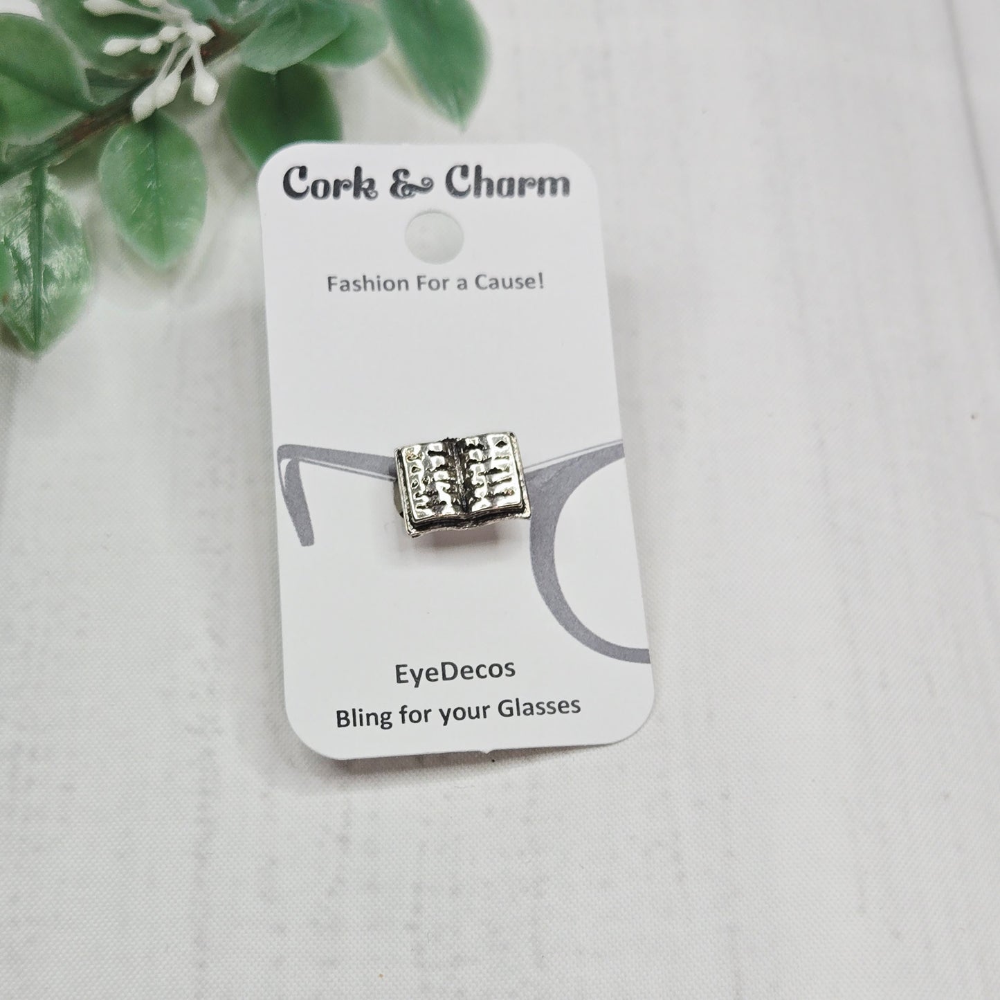 Medium Open Silver Book Metal EyeDeco