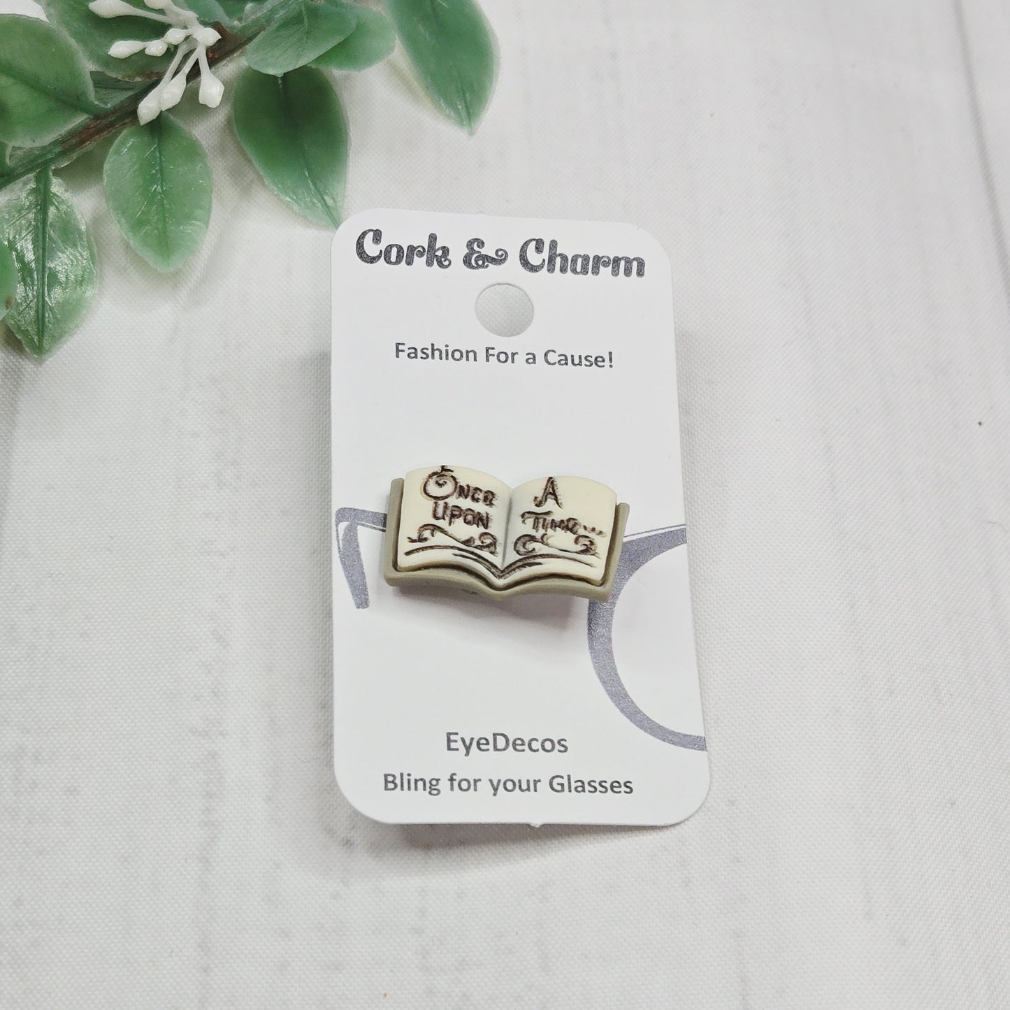 Grey Once Upon a Time Open Book Resin EyeDeco