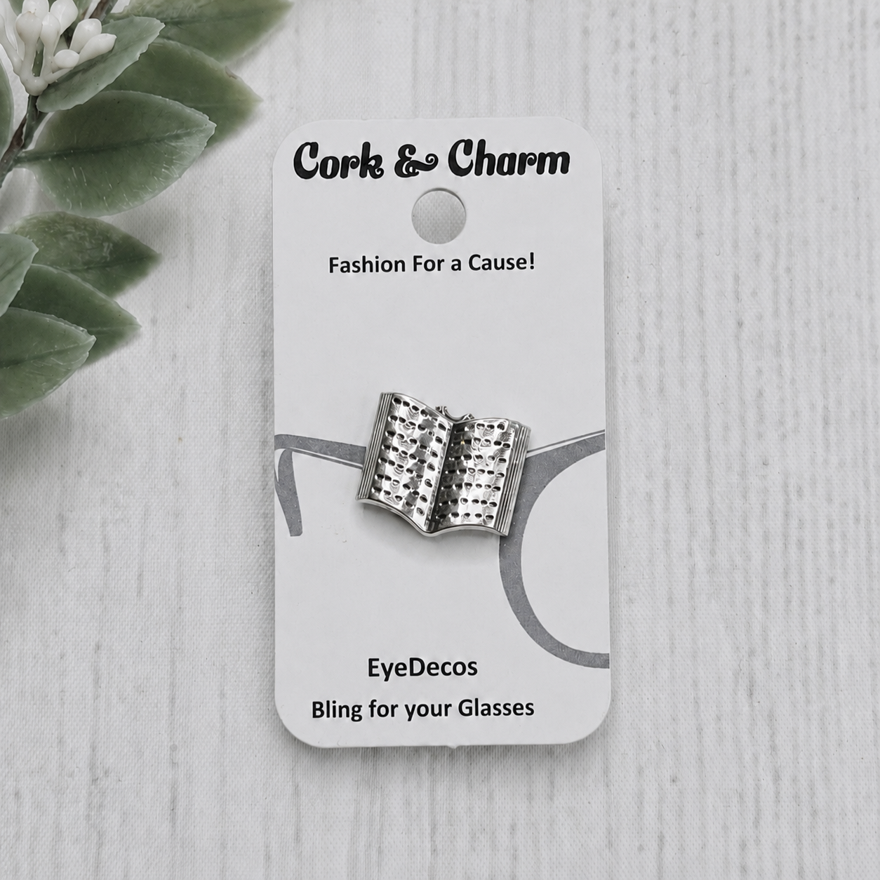Large Open Silver Book Metal EyeDeco