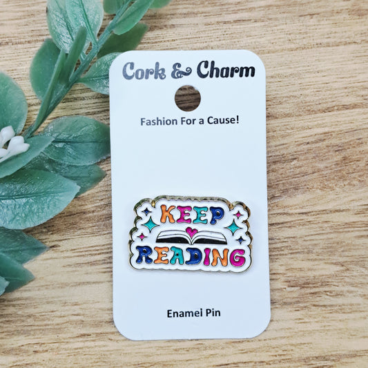 Keep Reading Book Enamel Pin