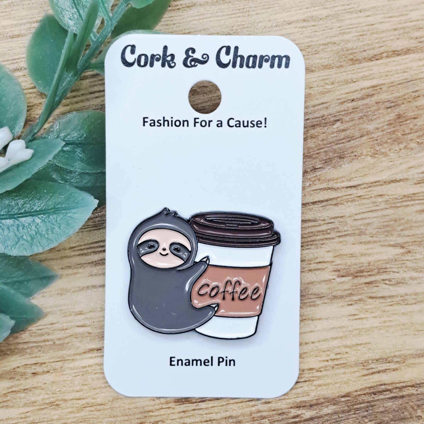 Sloth Coffee Enamel Pin