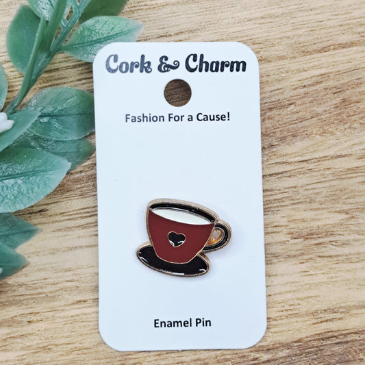 Brown Coffee Cup Enamel Pin