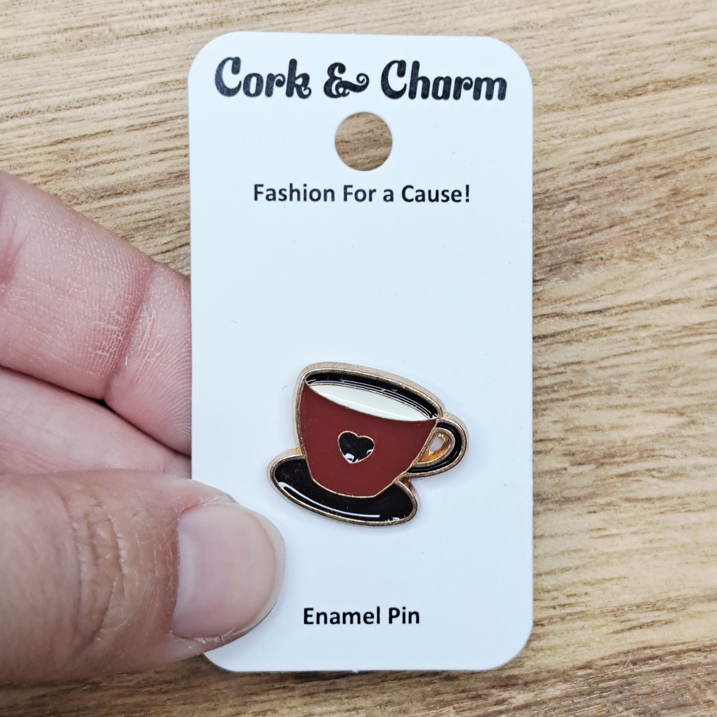 Brown Coffee Cup Enamel Pin