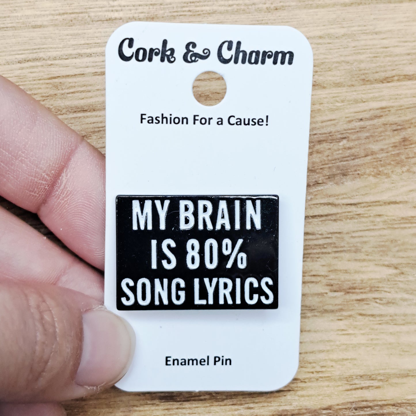 My Brain is 80% Music Lyrics Enamel Pin