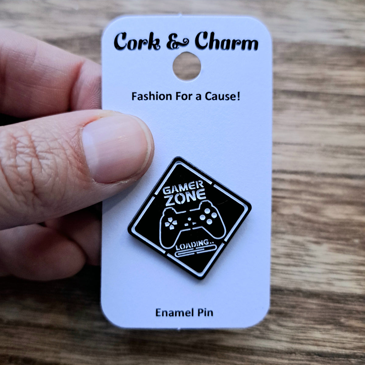 Gamer Zone Loading Sign Enamel Pin – Cork and Charm