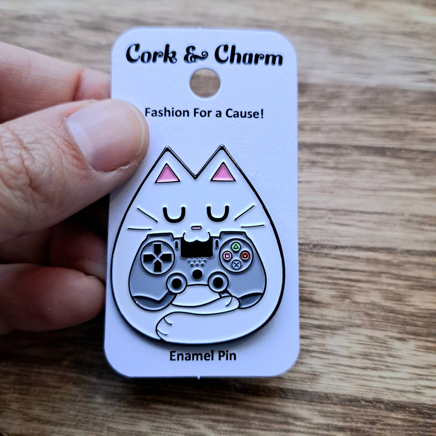 Cat Gamer Enamel Pin